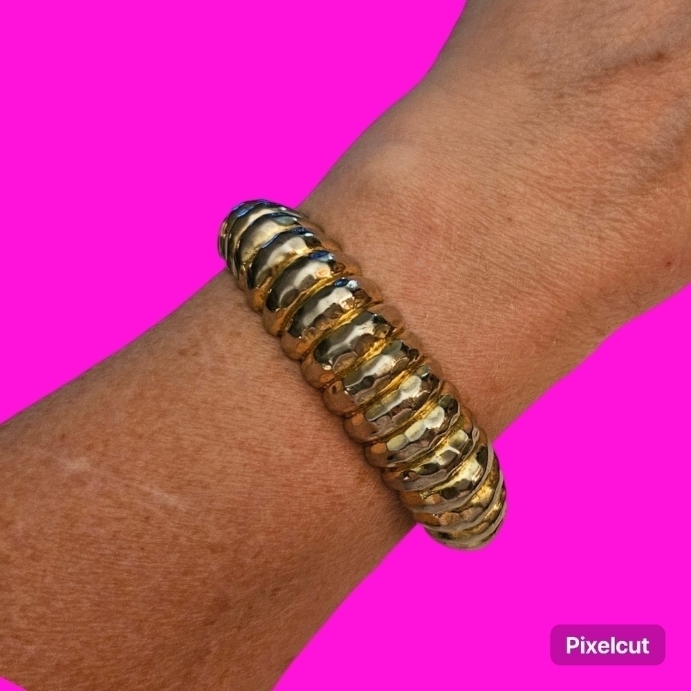 VTG Silvertone Shrimp Clamper Hip Hop Bracelet